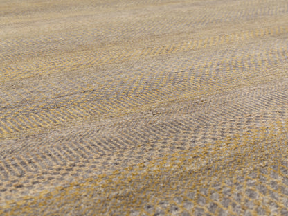 Grey Gold Modern Hand-knotted Indian Rug