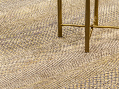 Grey Gold Modern Hand-knotted Indian Rug