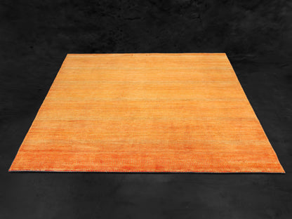 Modern Handmade Pure Pure Silk Rug Golden Orange/Yellow