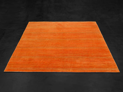 Modern Handmade Pure Pure Silk Rug Golden Orange/Yellow