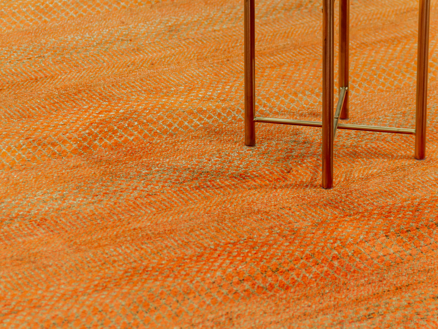 Modern Handmade Pure Pure Silk Rug Golden Orange/Yellow