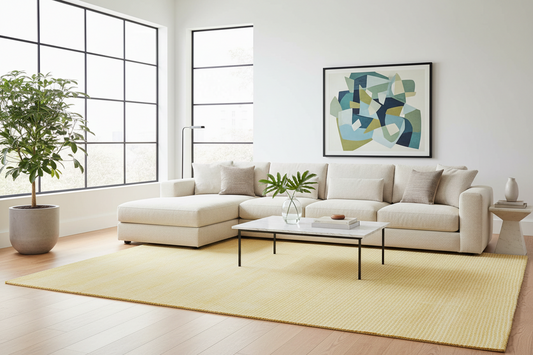 560 - Modern Contemporary Gold Silk Rug