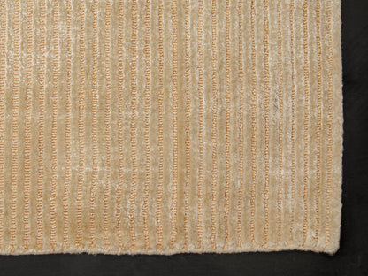 Modern Contemporary Gold Cream Silk Rug