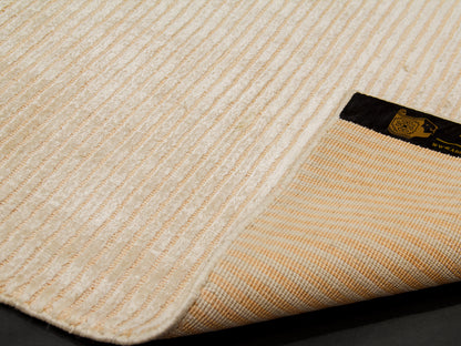 Modern Contemporary Gold Cream Silk Rug