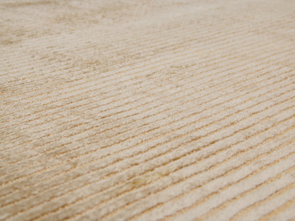 Modern Contemporary Gold Cream Silk Rug
