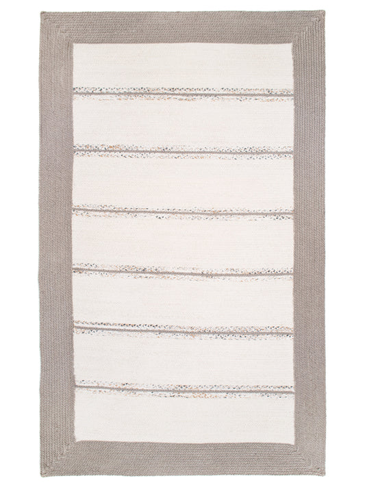 Indian Flat Woven Rug White Grey featured #7887584493738 