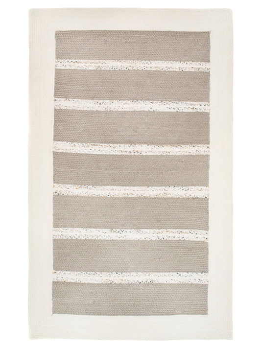 Indian Flat Woven Kilim Rug Grey White