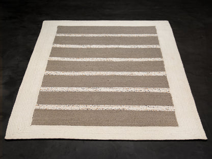 Indian Flat Woven Kilim Rug Grey White