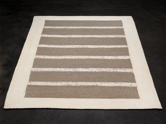 Indian Flat Woven Kilim Rug Grey White