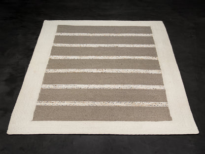 Indian Flat Woven Kilim Rug Grey White