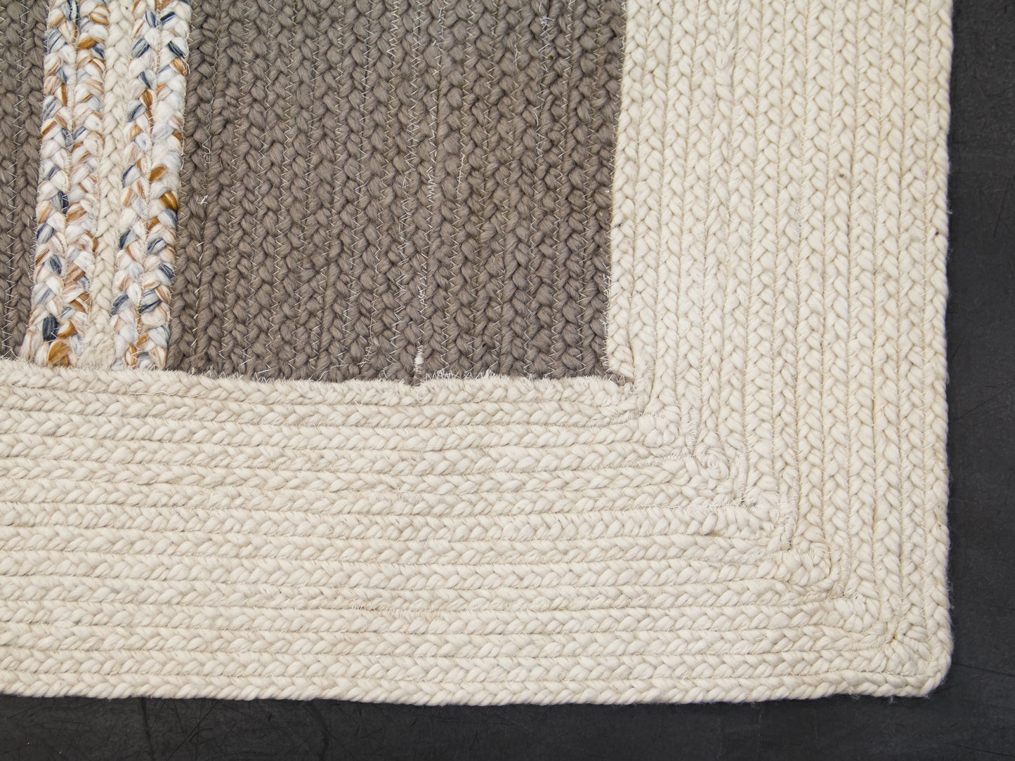 Indian Flat Woven Kilim Rug Grey White