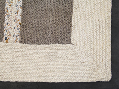 Indian Flat Woven Kilim Rug Grey White