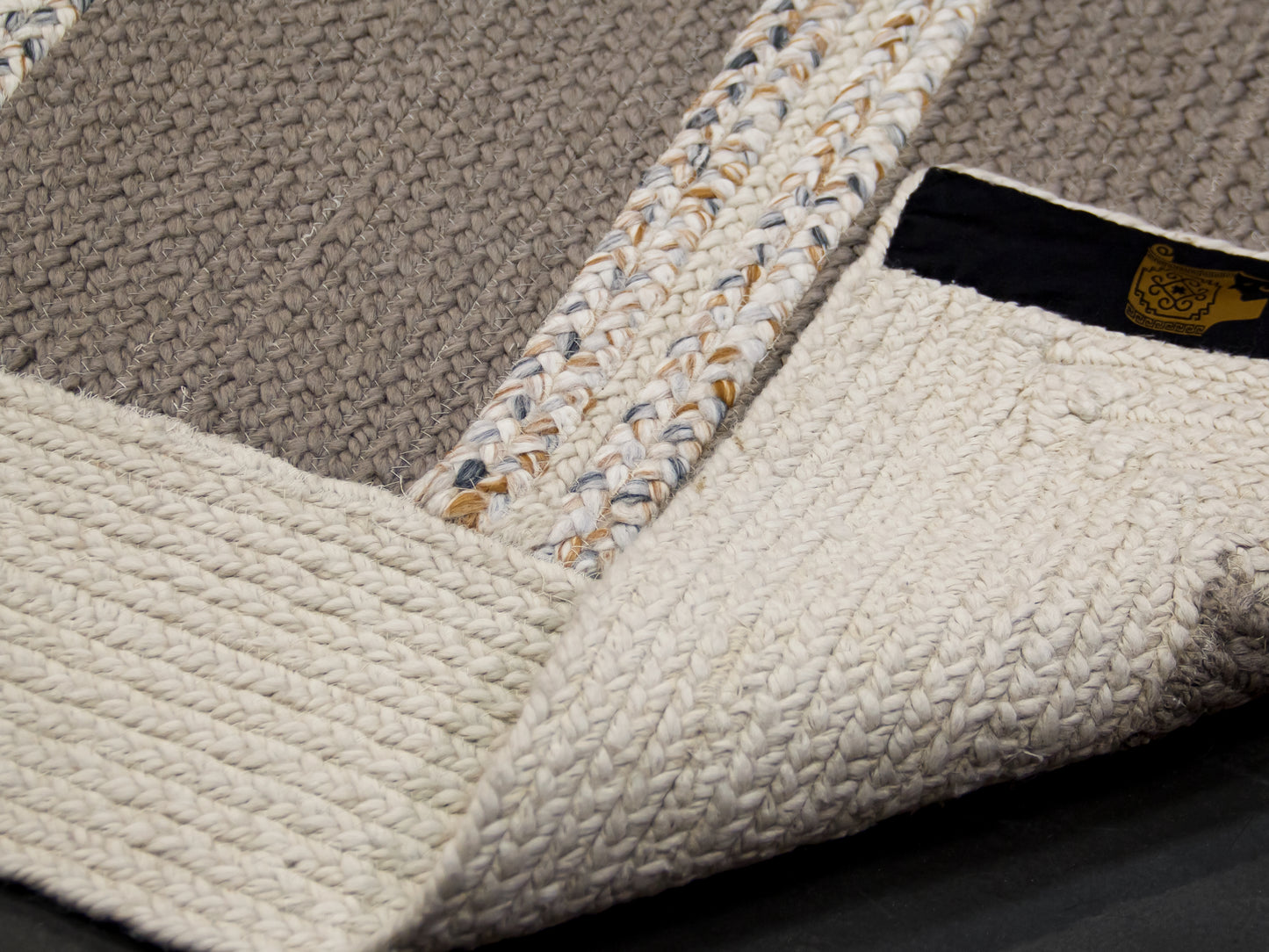 Indian Flat Woven Kilim Rug Grey White