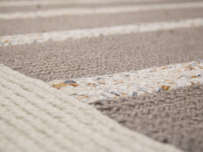 Indian Flat Woven Kilim Rug Grey White