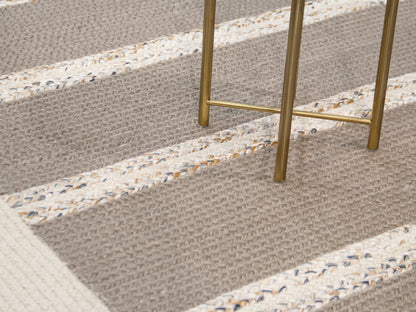 Indian Flat Woven Kilim Rug Grey White