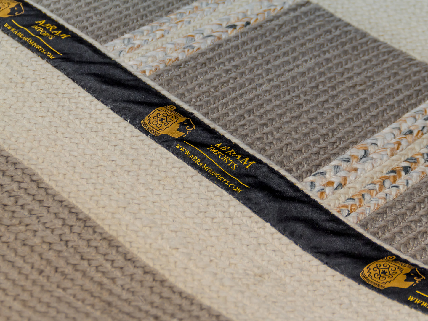 Indian Flat Woven Kilim Rug Grey White