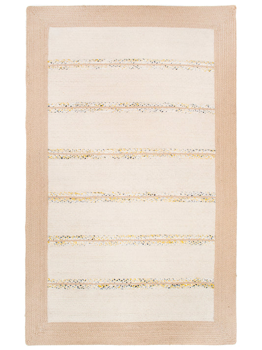 Indian Flat Woven Kilim Rug Beige White featured #7887590031530 