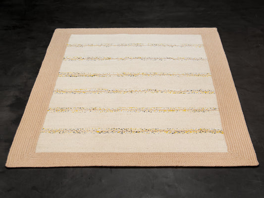 Indian Flat Woven Kilim Rug Beige White