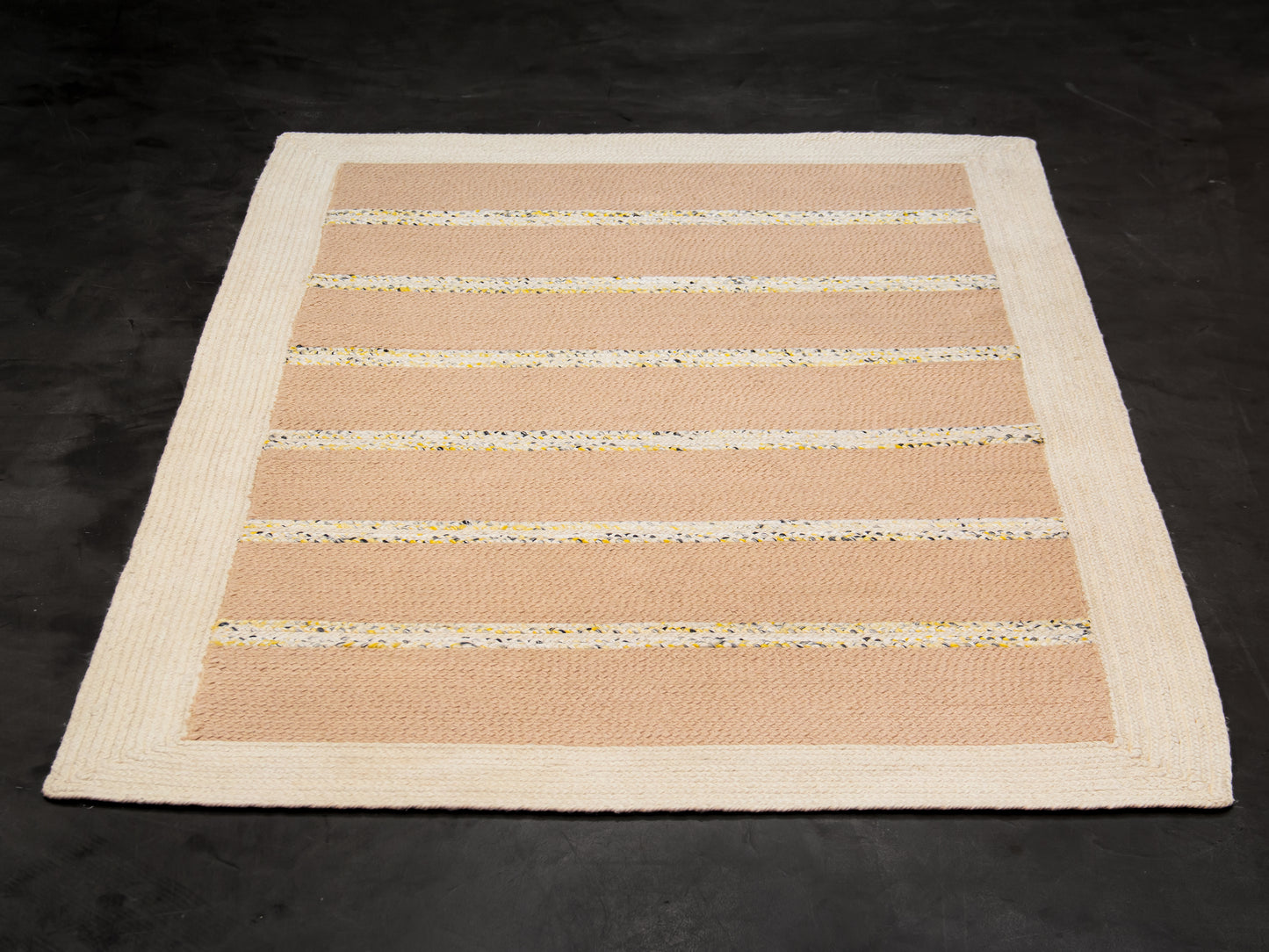 Indian Flat Woven Kilim Rug White Beige