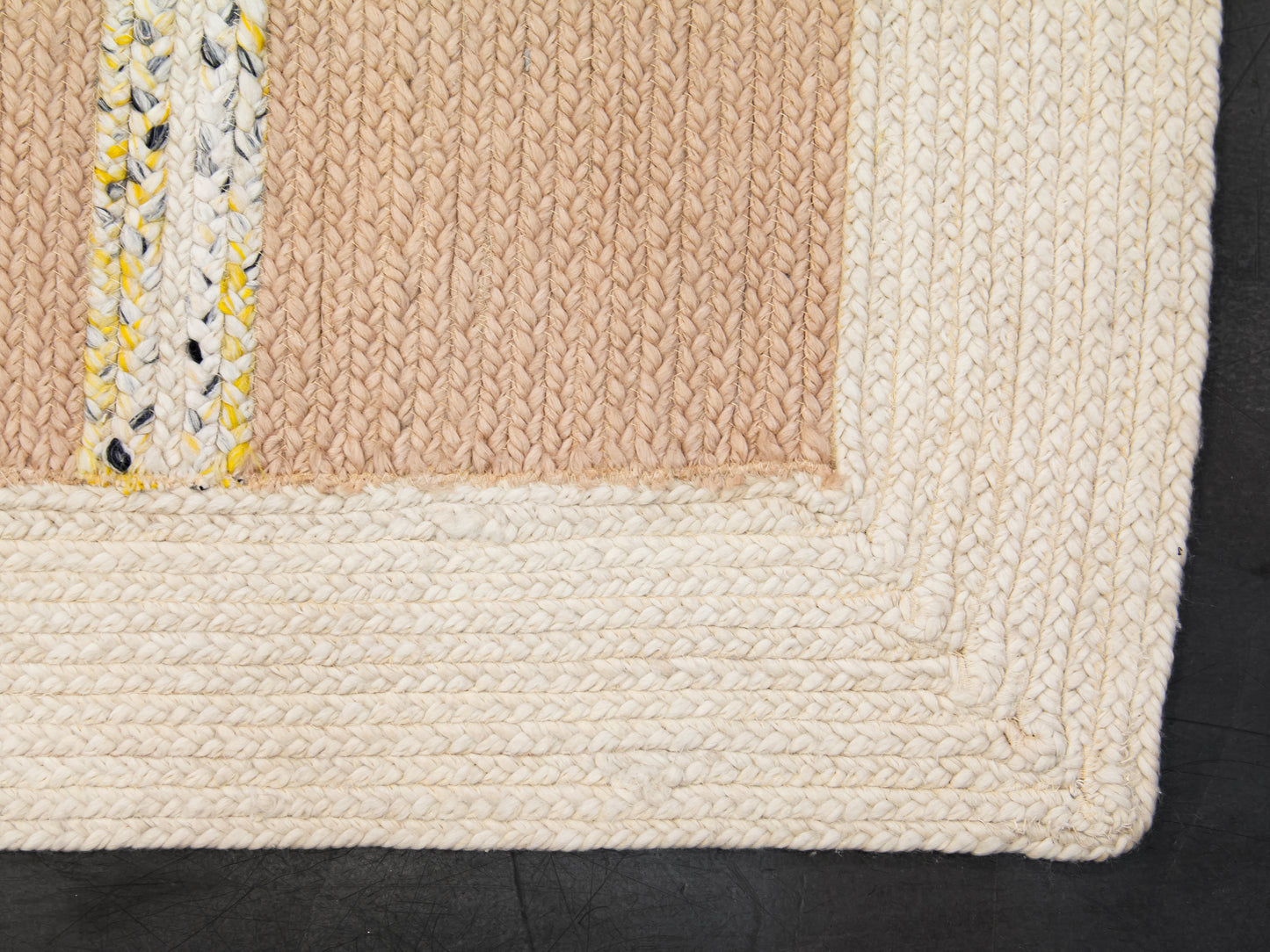 Indian Flat Woven Kilim Rug White Beige