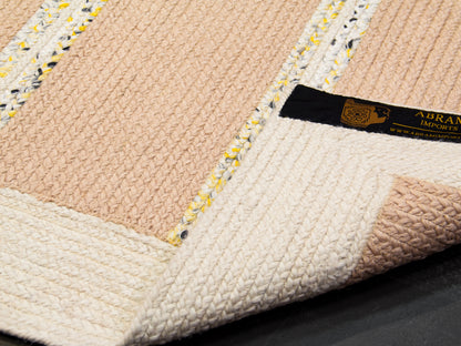 Indian Flat Woven Kilim Rug White Beige