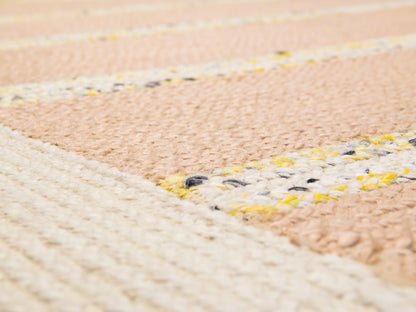 Indian Flat Woven Kilim Rug White Beige