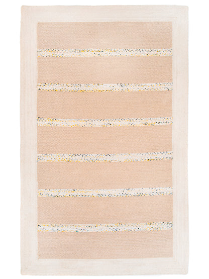 Indian Flat Woven Kilim Rug White Beige