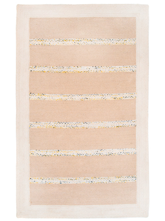 Indian Flat Woven Kilim Rug White Beige