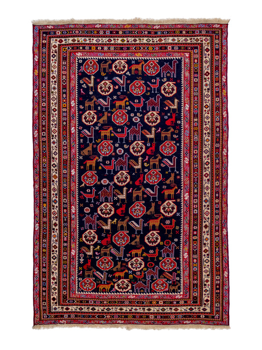 Persian Soumak Kilim Wool and Silk Rug featured #7584804012202 