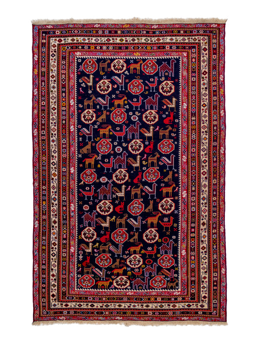 Persian Soumak Kilim Wool and Silk Rug