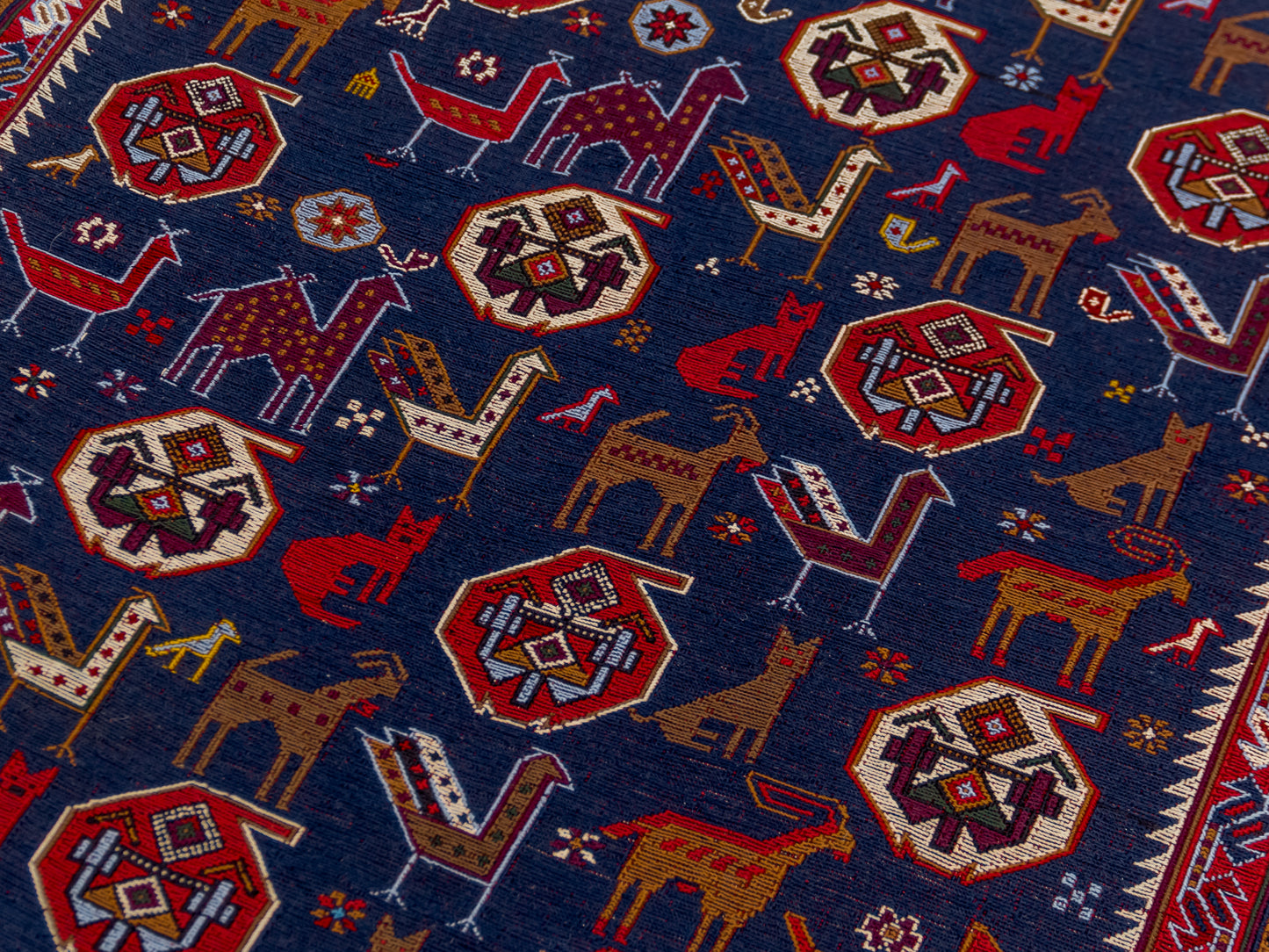 Persian Soumak Kilim Wool and Silk Rug