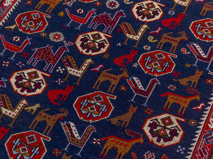 Persian Soumak Kilim Wool and Silk Rug