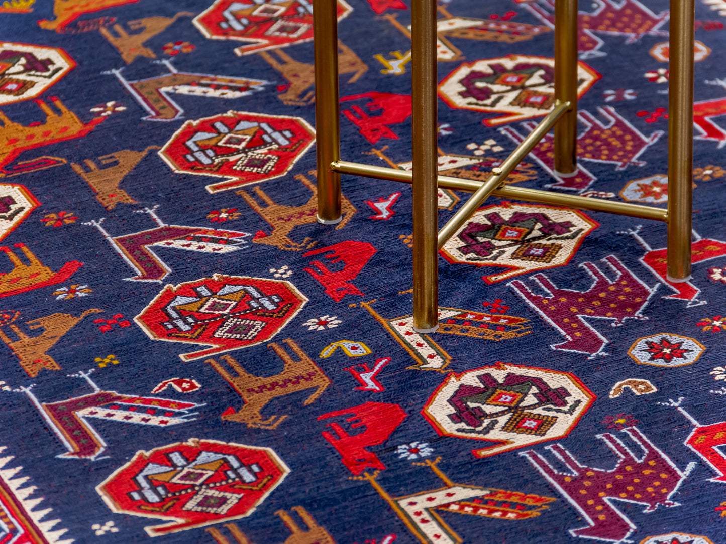 Persian Soumak Kilim Wool and Silk Rug