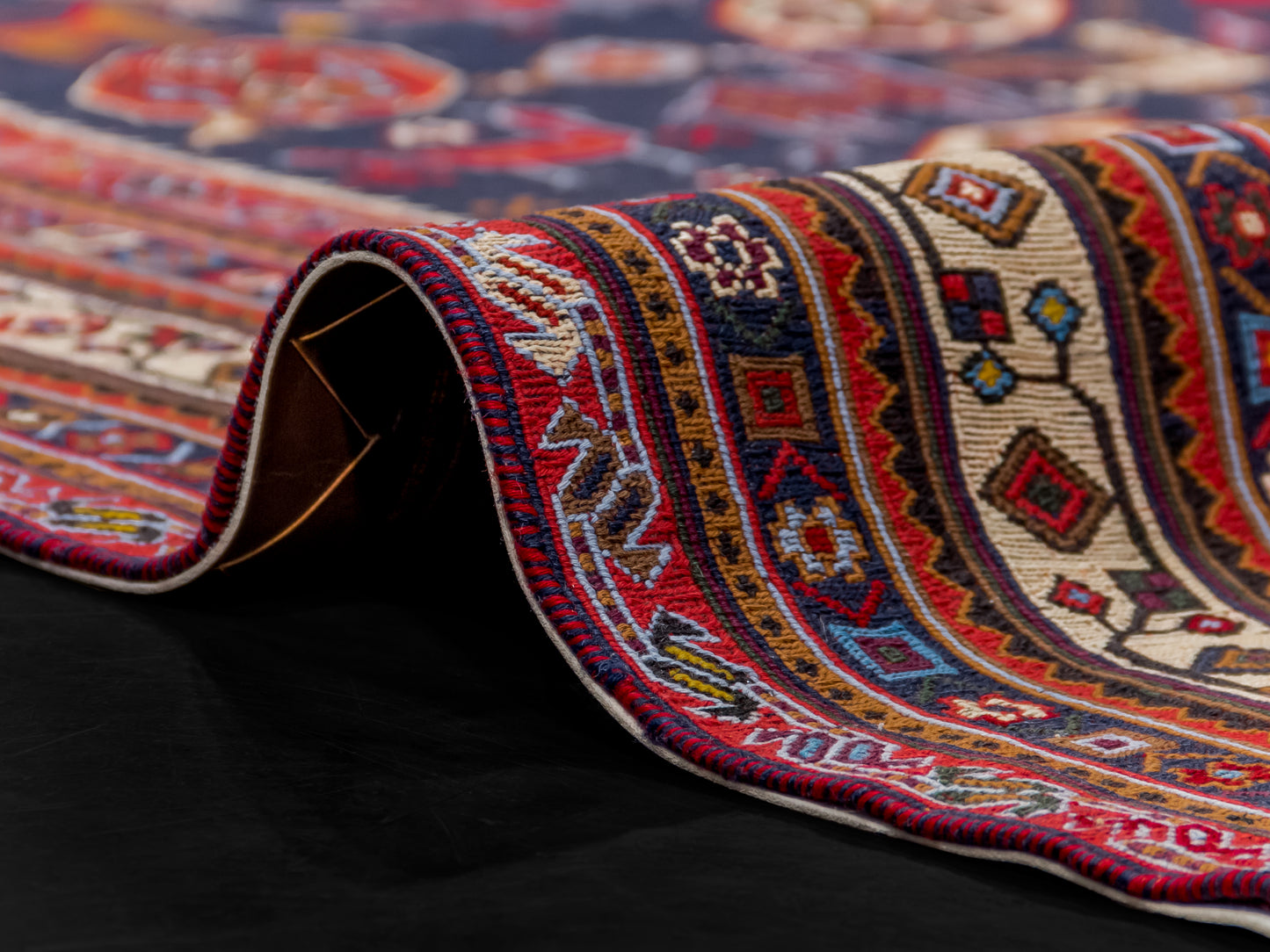 Persian Soumak Kilim Wool and Silk Rug