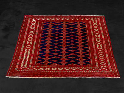 Persian Bokhara Hand-Knotted Wool Area Rug