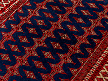 Persian Bokhara Hand-Knotted Wool Area Rug