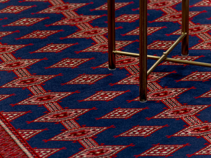Persian Bokhara Hand-Knotted Wool Area Rug