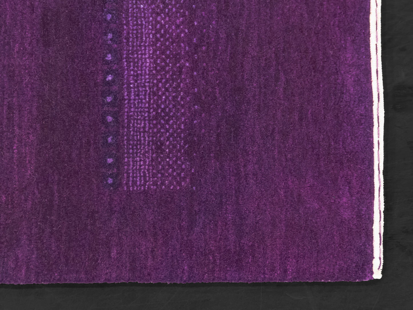 Indian Contemporary Gashgai Wool Purple Area Rug with Geometric Pattern