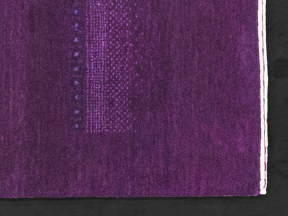 Indian Contemporary Gashgai Wool Purple Area Rug with Geometric Pattern