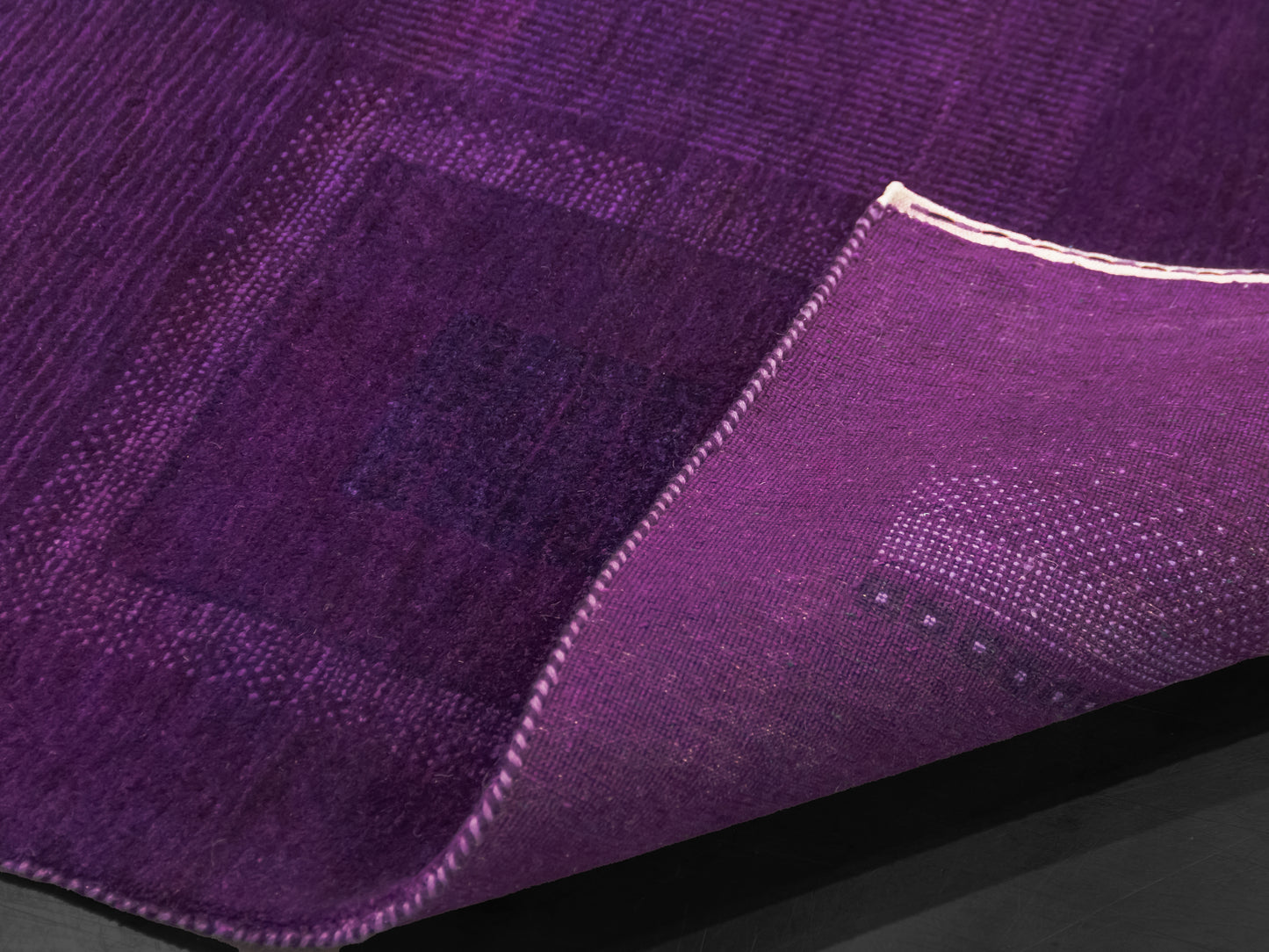 Indian Contemporary Gashgai Wool Purple Area Rug with Geometric Pattern