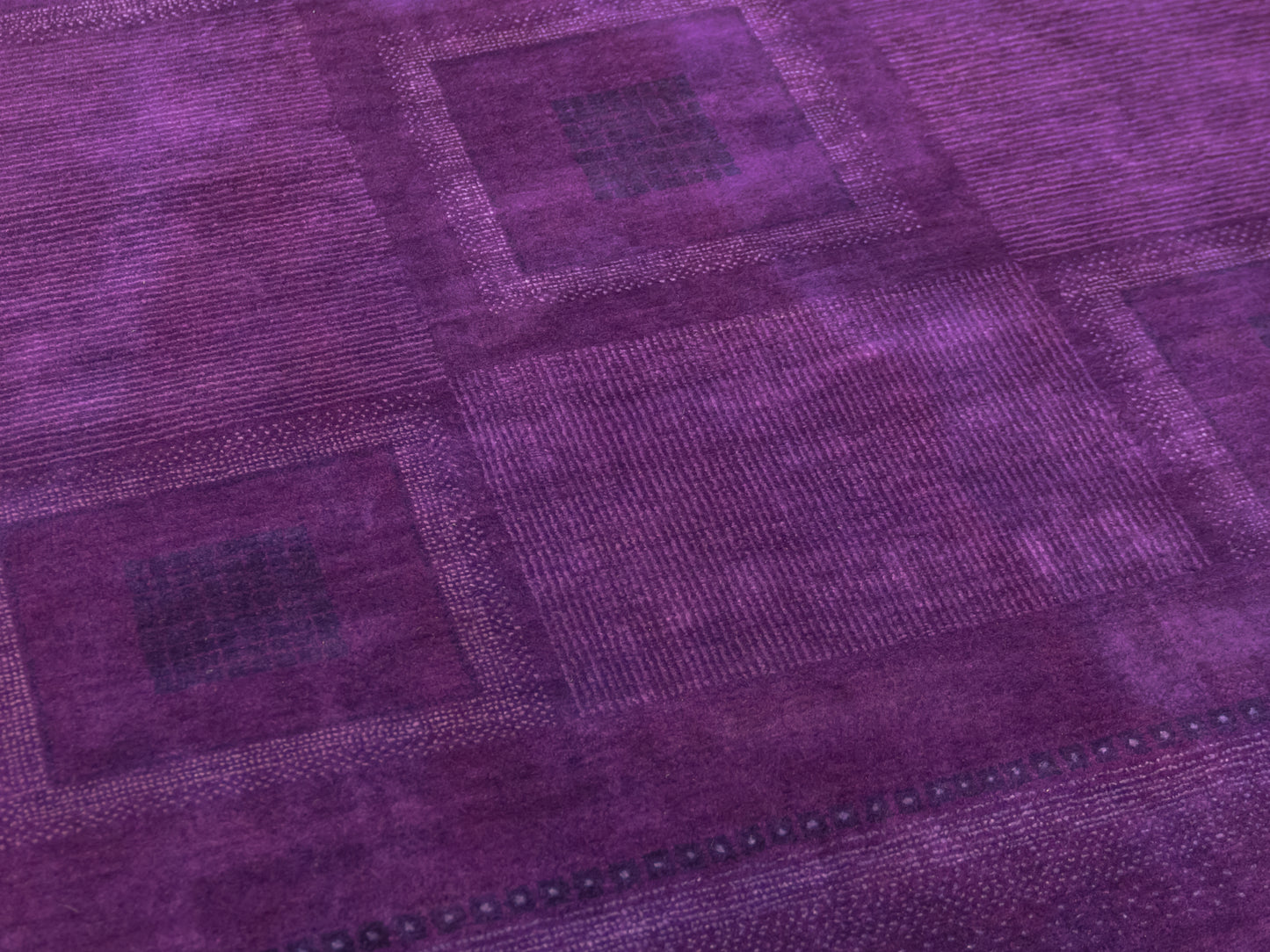 Indian Contemporary Gashgai Wool Purple Area Rug with Geometric Pattern