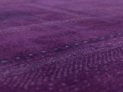 Indian Contemporary Gashgai Wool Purple Area Rug with Geometric Pattern