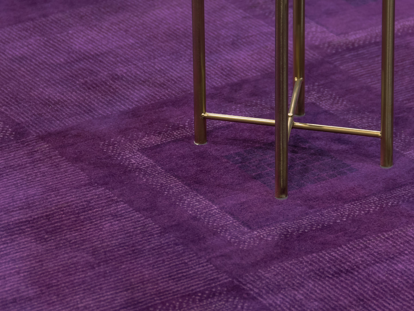 Indian Contemporary Gashgai Wool Purple Area Rug with Geometric Pattern