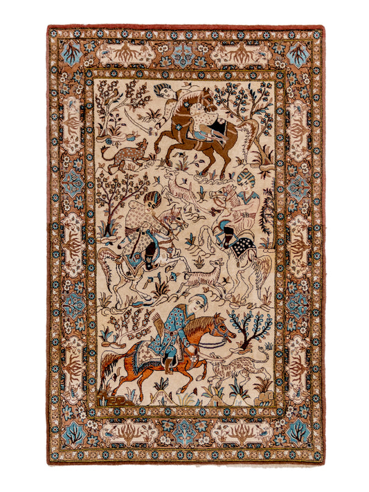 Hand-Knotted Fine Persian Qom Wool And Silk Rug featured #7584821739690 