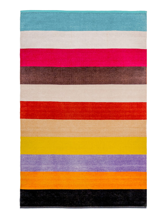 Handloom Indian Striped Multicolor Modern Rug featured #7584809091242 
