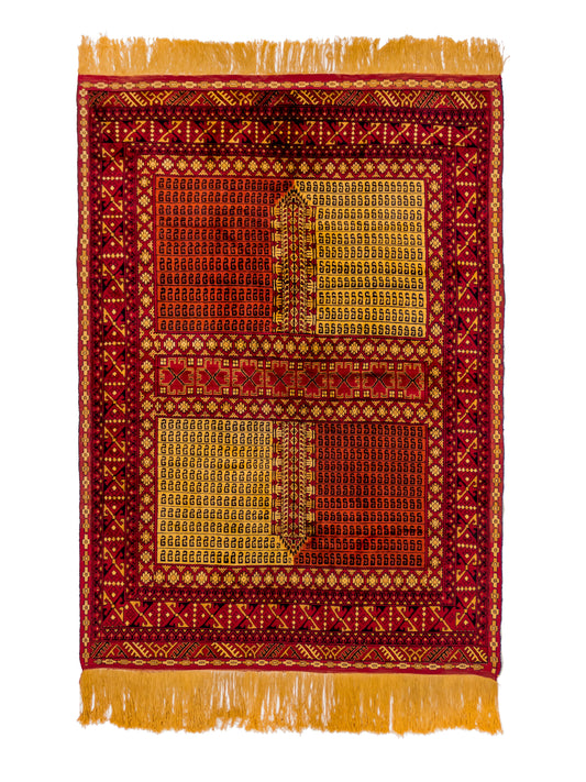 Unique Pure Silk Handmade Persian Baluch Rug cover #7327167021226 