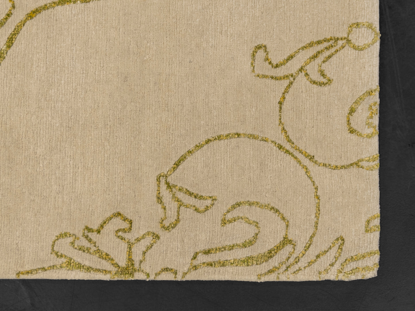 Gold Ivory Handmade Nepal Modern Wool And Silk Rug