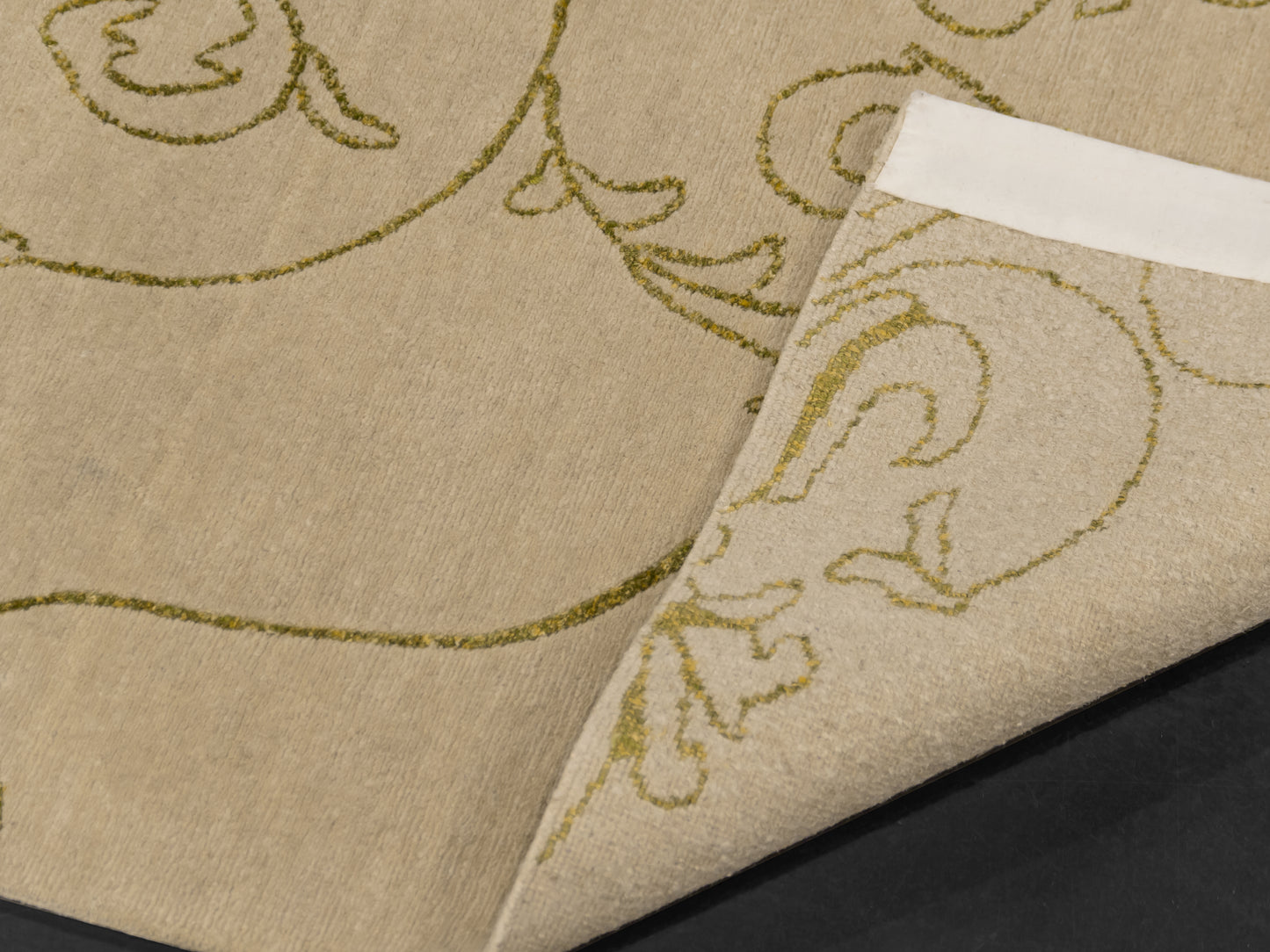 Gold Ivory Handmade Nepal Modern Wool And Silk Rug