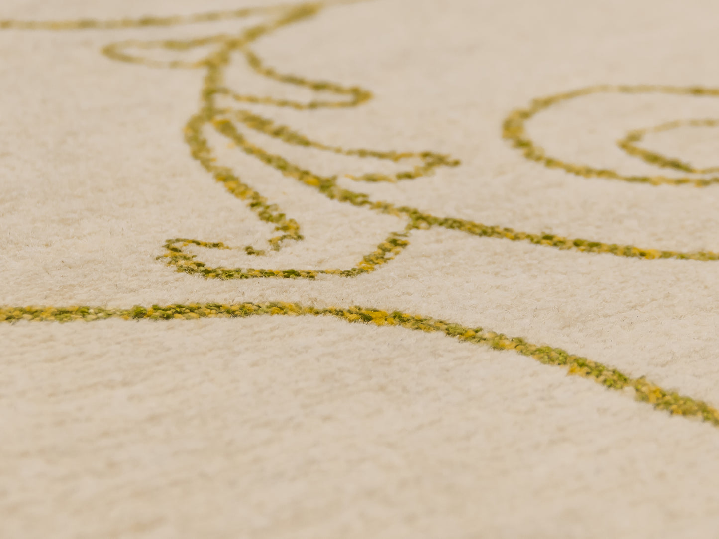 Gold Ivory Handmade Nepal Modern Wool And Silk Rug