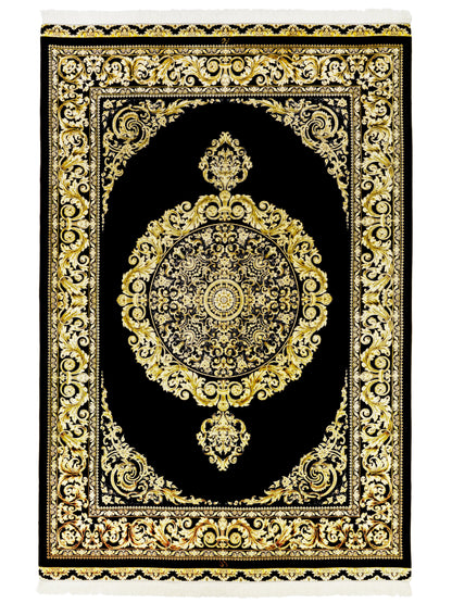 Persian Medallion Fine Silk Area Rug-id1
